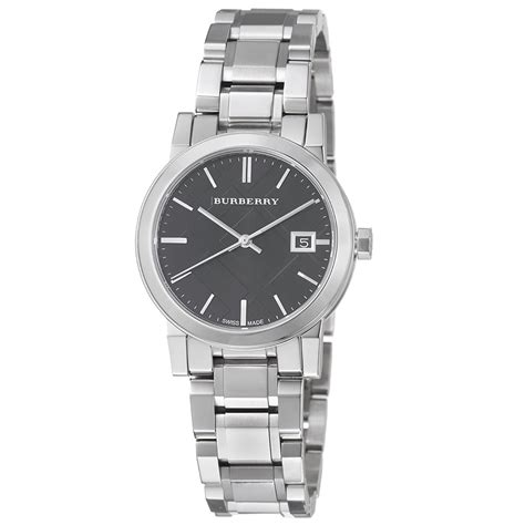 Burberry Women's BU9101 Large Check Stainless Steel Bracelet 